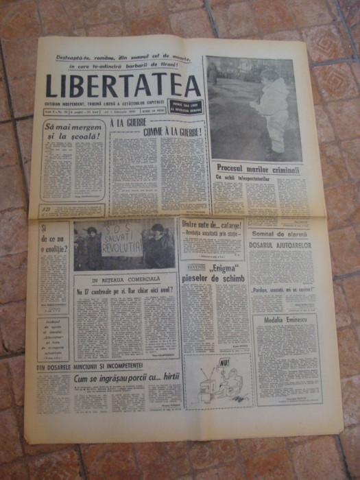 ziarul libertatea - 1 februarie 1990