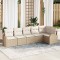 vidaXL Set de canapele pentru grădină 6 pcs Bej și alb Rattan poli