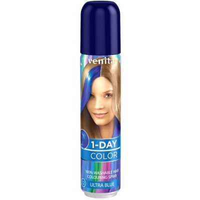 Spray colorant pentru par fixativ Venita, 1-Day Color, nr 12, nu contine amoniac sau oxidanti, Albastru foto