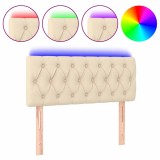 Cumpara ieftin Tablie de pat cu LED, crem, 90x7x78/88 cm, textil