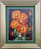 Toader Schipor Tablou Natura Statică cu Flori Cavaleri pictura ulei inramat 27x33cm, Realism