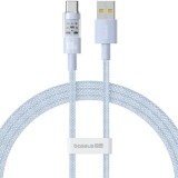 Cablu alimentare si date Baseus Gem, Fast Charging Data Cable pt. smartphone, USB la USB Type-C 100W, 1m, albastru