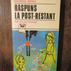 Răspuns la post-restant - George Șovu (autograf și dedicație pt. Vasile Băran)