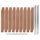 Set panouri de gard, 3 pătrate, maro, 526 x 187 cm, WPC
