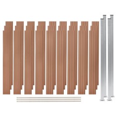 Set panouri de gard, 3 pătrate, maro, 526 x 187 cm, WPC foto