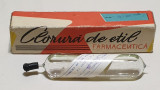 Obiect vechi de colectie CLORURA DE ETIL cutie &amp; continut original SINTEZA 1984