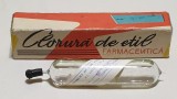 Obiect vechi de colectie CLORURA DE ETIL cutie &amp; continut original SINTEZA 1984