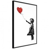 Cumpara ieftin Poster - Banksy: Girl with Balloon II, cu Ramă neagră, 40x60 cm