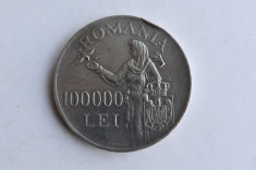 100000 Lei 1946 - Mihai I - Moneda Argint Romania foto