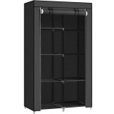 SONGMICS Garderoba pentru depozitarea hainelor, din material textil, design personalizabil, 45x88x170cm, gri Household NewTrend