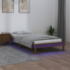 Cadru de pat cu LED, maro miere, 100x200 cm, lemn masiv, vidaXL