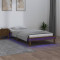 Cadru de pat cu LED, maro miere, 100x200 cm, lemn masiv