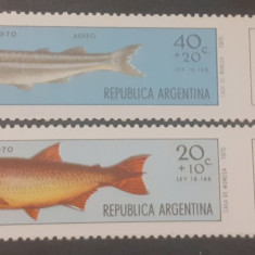 Argentina 1970, pesti, fauna marina , serie 2v Mnh