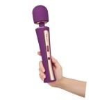 Vibrator Masaj Luxe Couture Wand, 7 Moduri Vibratii, 15 Viteze, Silicon, ABS, USB, Mov, 28.2 cm