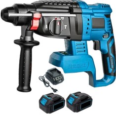 Ciocan rotopercutor fara fir Yofidra, SDSMax, 4 functii, Beton/Granit/Caramida, albastru inchis, 18-20V, 115W, 15000mAh