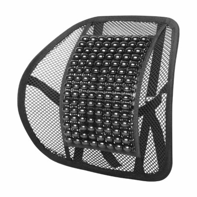 Pernita scaun cu suport lombar pentru corectare postura cu bile de masaj, dimensiune 40 x 38 cm, culoare neagra foto