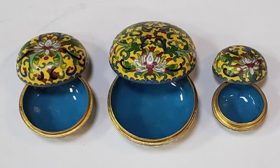 Cloisone, 3 cutiute decorative, china, Secol 20 foto