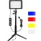 Mini panou LED Neewer, lumina ajustabila din filtre, cap bila 360 grade inclus, trepied-stativ reglabil 116 cm, 4 filtre de culoare multicolore