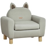 HOMCOM Sill&oacute;n Infantil Mini Sof&aacute; pentru Copii de +3 Ani cu Șezut Căptușit și Brațe Căptușite 61x42x53 cm Maro | Aosom Romania