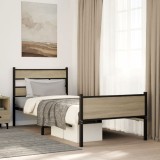 VidaXL Cadru pat fără saltea stejar sonoma 100x200 cm lemn prelucrat
