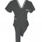 Costum Medical Pe Stil, negru cu fermoar si cu garnitura Alba, Model Adelina - XS, XL