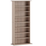 HOMCOM Raft pentru CD-uri cu 6 rafturi reglabile, capacitate 360 CD/185 DVD, 58 x 24 x 126,3 cm, culoare lemn | Aosom Romania