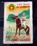 Vietnam 1961 cai , militar calare 1v neștampilat, Nestampilat