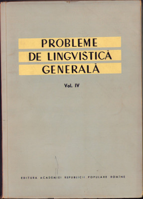 HST C1607 Probleme de lingvistică generală IV/1962 foto