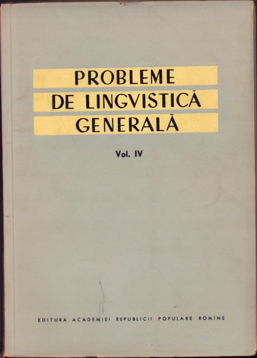 HST C1607 Probleme de lingvistică generală IV/1962