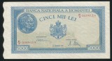 q648 BANCNOTA 5000 LEI DECEMBRIE 1945 filigran BNR vertical APROAPE NECIRCULATA aUNC doar urme de manpulare