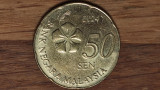 Malaezia - moneda de colectie exotica - 50 sen 2014 cu holograma - superba !, Asia