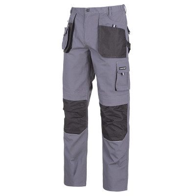 Pantaloni grosi de lucru Lahti Pro, marimea XL, bumbac/poliester, 9 buzunare, talie ajustabila, Gri foto