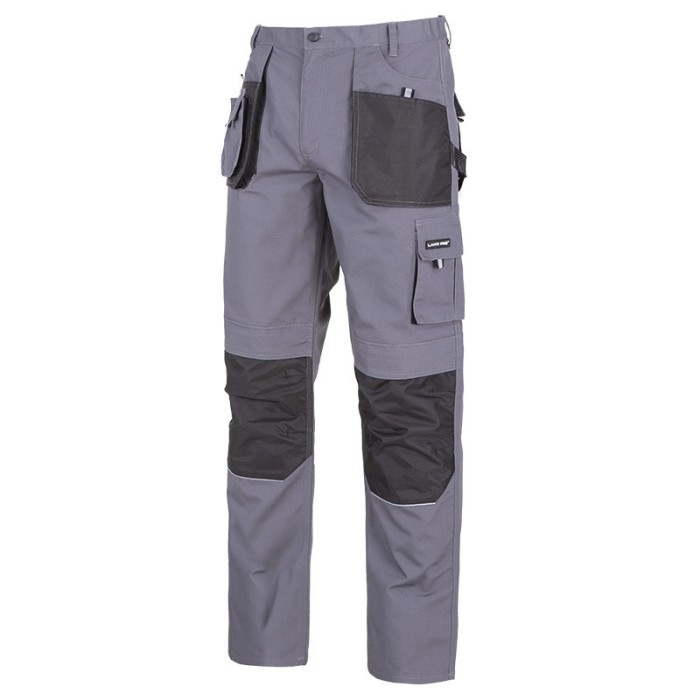 Pantaloni grosi de lucru Lahti Pro, marimea M, bumbac/poliester, 9 buzunare, talie ajustabila, Gri