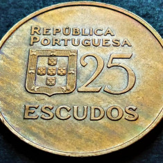 Moneda 25 ESCUDOS - PORTUGALIA, anul 1985 * cod 17 = patina super