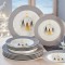 Set - masa / farfurii - New Bone China - motiv Crăciun - 6 persoane - Noel