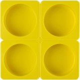 Set 4 Forme Silicon Rotunde Galben Matrite Multi-Utilizare pentru Briose, Prajituri, Oua Proiecte DIY , Rezistente de la -40 C la 250 C