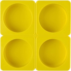 Set 4 Forme Silicon Rotunde Galben Matrite Multi-Utilizare pentru Briose, Prajituri, Oua Proiecte DIY - Rezistente de la -40 C la 250 C