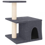 Cumpara ieftin Ansamblu pisici cu stalpi din funie sisal, gri inchis, 48 cm