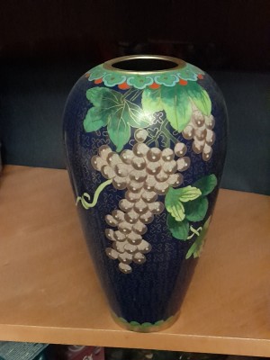 VAZĂ MARE, CLOISONNE/MANUFACTURATĂ &amp;Icirc;N CHINA &amp;Icirc;N ANII 1960-1970 foto