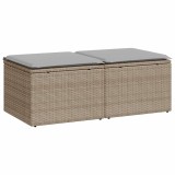 Cumpara ieftin Set canapele gradina cu perne 2 piese bej poliratan/lemn acacia