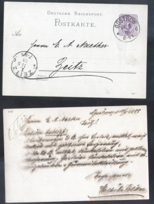 Germany Reich 1888 Old postcard postal stationery Gustrow DB.042 foto