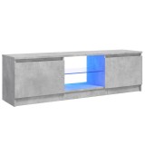 Cumpara ieftin Comoda TV cu lumini LED, gri beton, 120x30x36 cm