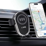 Suport auto cu incarcare wireless Qi si fixare automata, Negru, CMCLASS