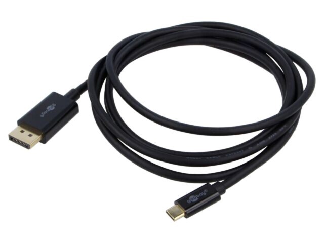 Cablu Goobay DisplayPort la USB C 1m negru PVC, dublu ecranat, 4K HDR UHD