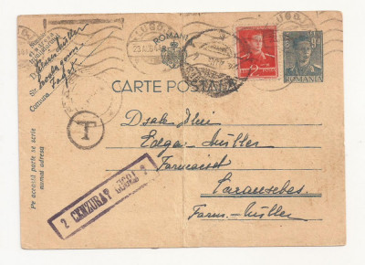 R1 Romania - Carte postala CENZURATA . CARANSEBES-FAGET, circulata 1944 foto