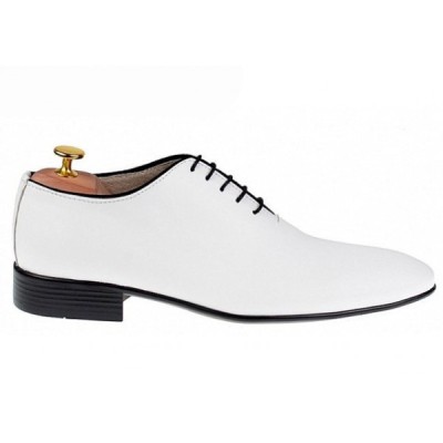 Pantofi barbati eleganti, albi, piele naturala, SCORPION - 024AN foto