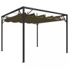 Gossi pavilion gradina, acoperis retractabil gri taupe 3x3 m 180 g/m2