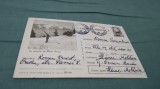 CARTE POSTALA CU SCHIURILE PE MUNTII BUCEGI CIRCULATA