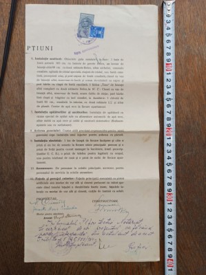 LEOPOLD SCHINDL SI CAROL SCHINDL, TABLOU DESCRIPTIV CONSTRCTIE , SEMNAT DE CEI DOI ARHITECTI, 1934 foto