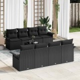 VidaXL Set de canapele pentru grădină 9 pcs Negru 55 x 55 x 37 cm